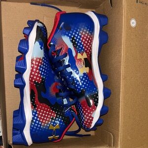 Under Armour Kids' Starry Blue and Red Sneakers
